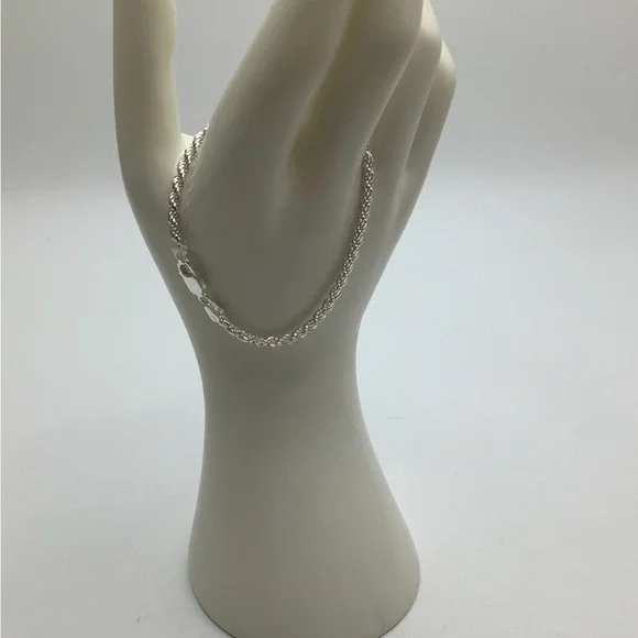 925 Italy 6.75 Inch Rope Bracelet New Without Tag - Picture 4 of 9